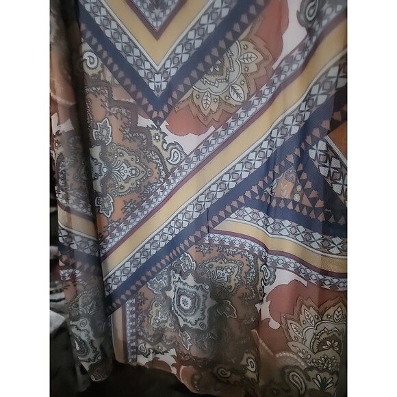 One World Womens XL Geometric Paisley Print Tshirt Tunic Top NWT B7 Rhinestone - Picture 4 of 8